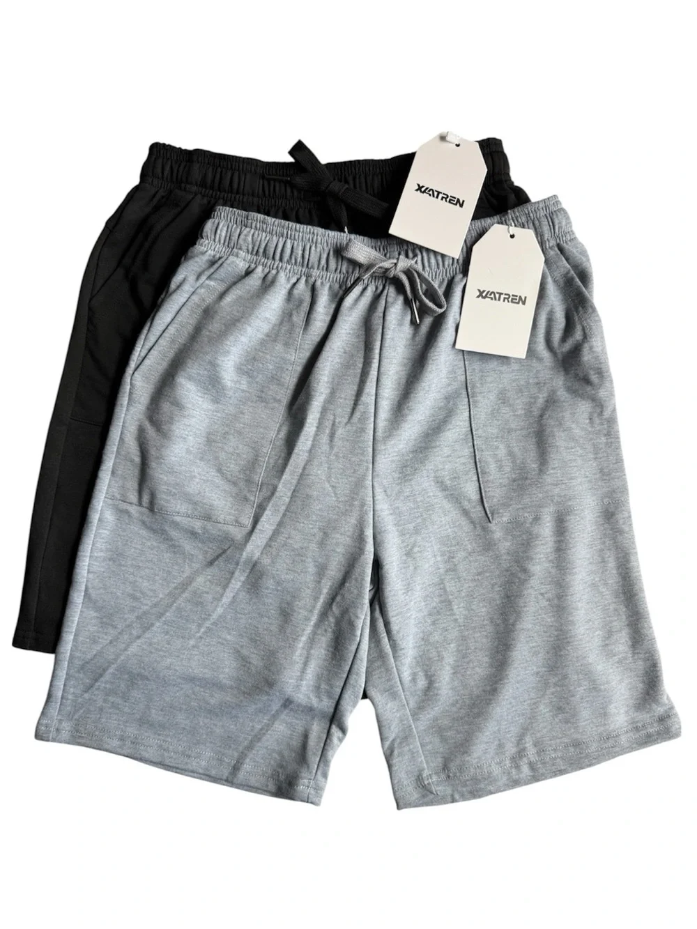 New Shorts Boy 11-12Y Kids Elastic-Waist Knit Shorts - Gray & Black